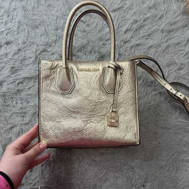 Michael Kors gold small satchel / crossbody