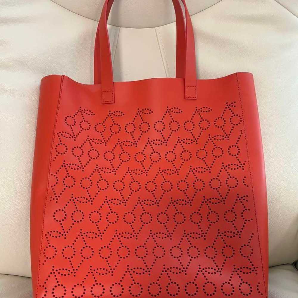 Bonpoint Punching Leather Tote Cherry Red - image 1