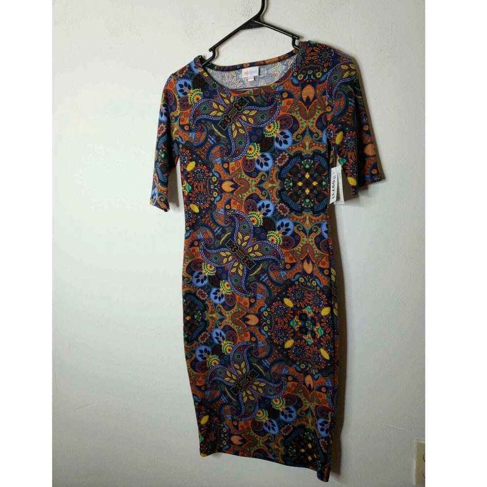 Vintage LuLaRoe Women's Dress XXS Blue Orange Pin… - image 2