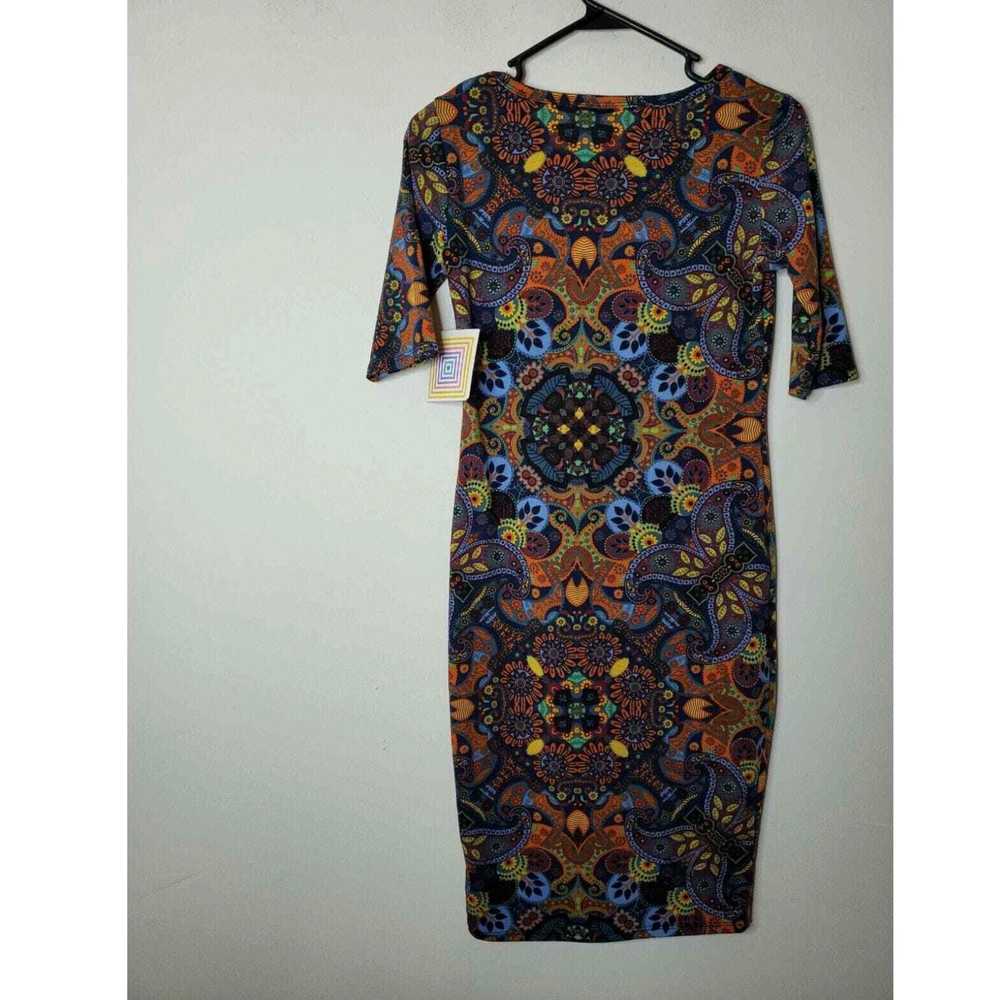 Vintage LuLaRoe Women's Dress XXS Blue Orange Pin… - image 3