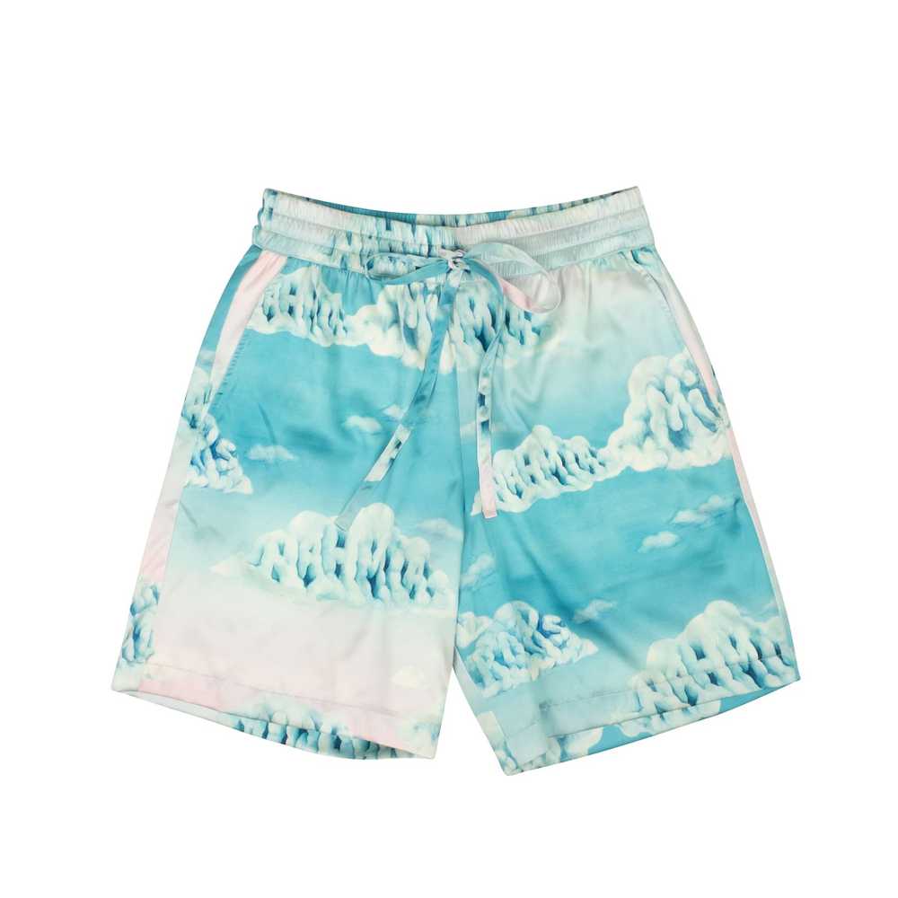 Nahmias Light Blue Silk Cloud Design Shorts Size S - image 1