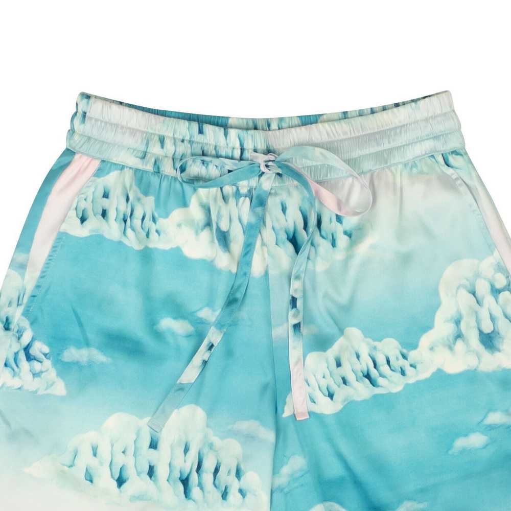 Nahmias Light Blue Silk Cloud Design Shorts Size S - image 2