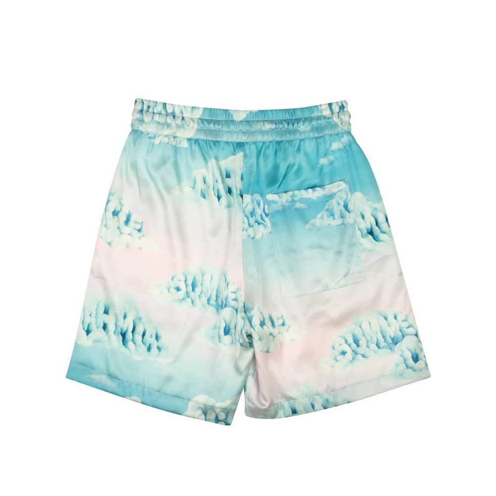 Nahmias Light Blue Silk Cloud Design Shorts Size S - image 3