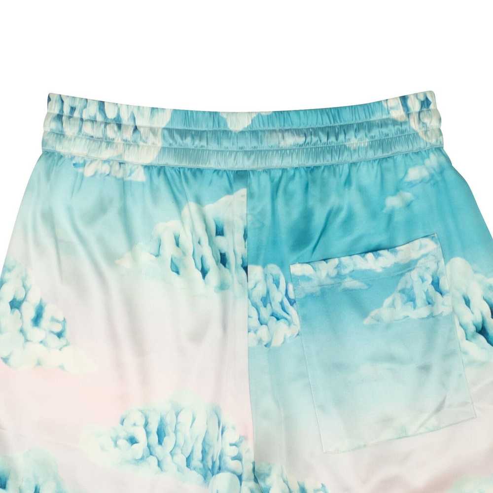 Nahmias Light Blue Silk Cloud Design Shorts Size S - image 4