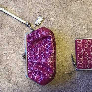 COACH RARE Optic Raspberry Shimmer Kiss Lock Wris… - image 1