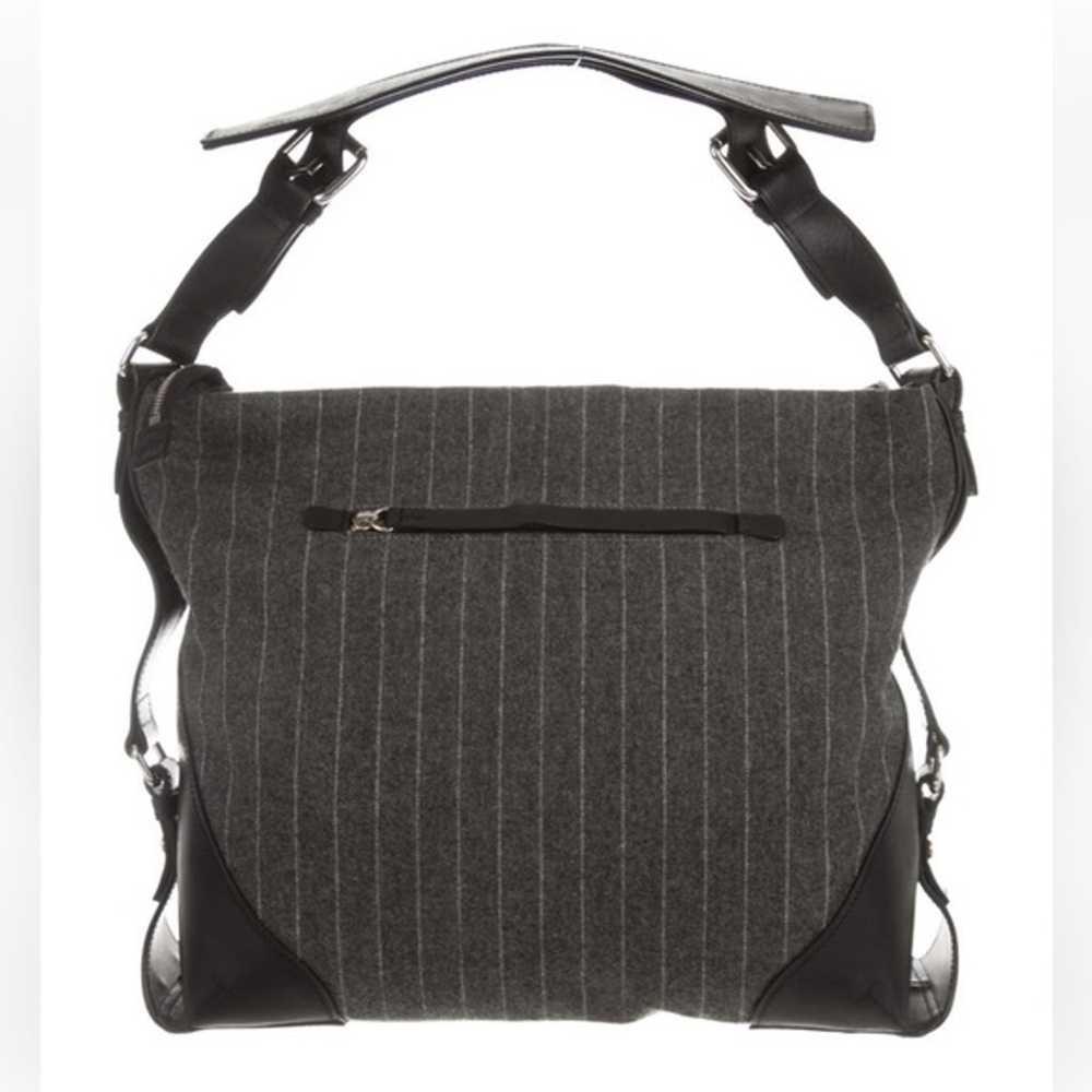 Tumi Leather Trim Wool Pinstripe Bag - image 1