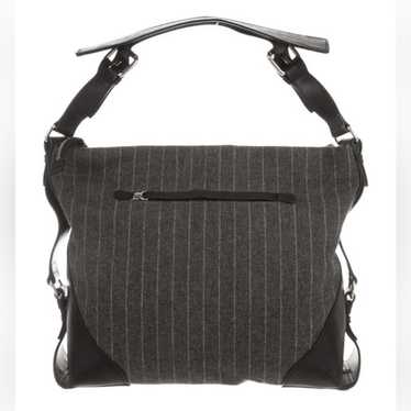 Tumi Leather Trim Wool Pinstripe Bag - image 1