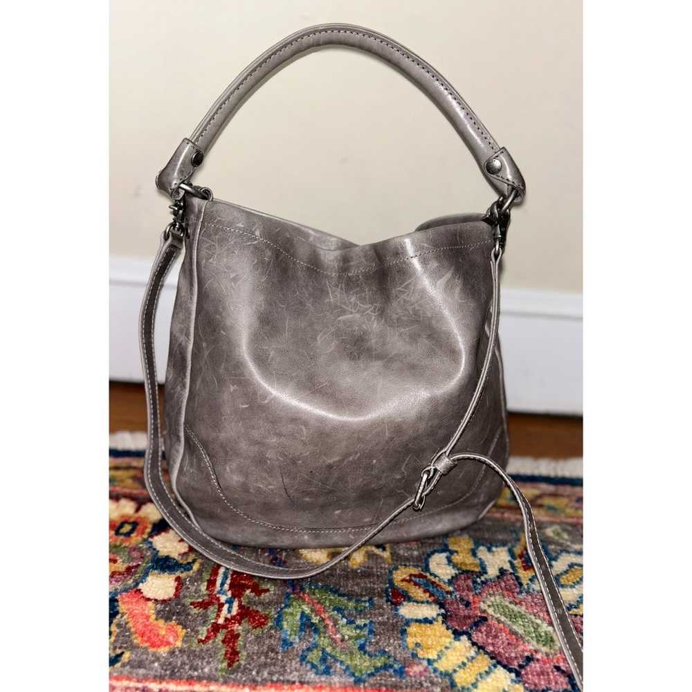 Frye Melissa Gray Leather Hobo Women's Handbag - image 2