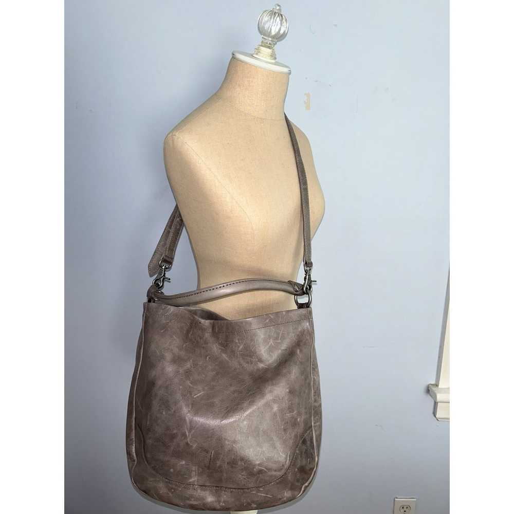 Frye Melissa Gray Leather Hobo Women's Handbag - image 3