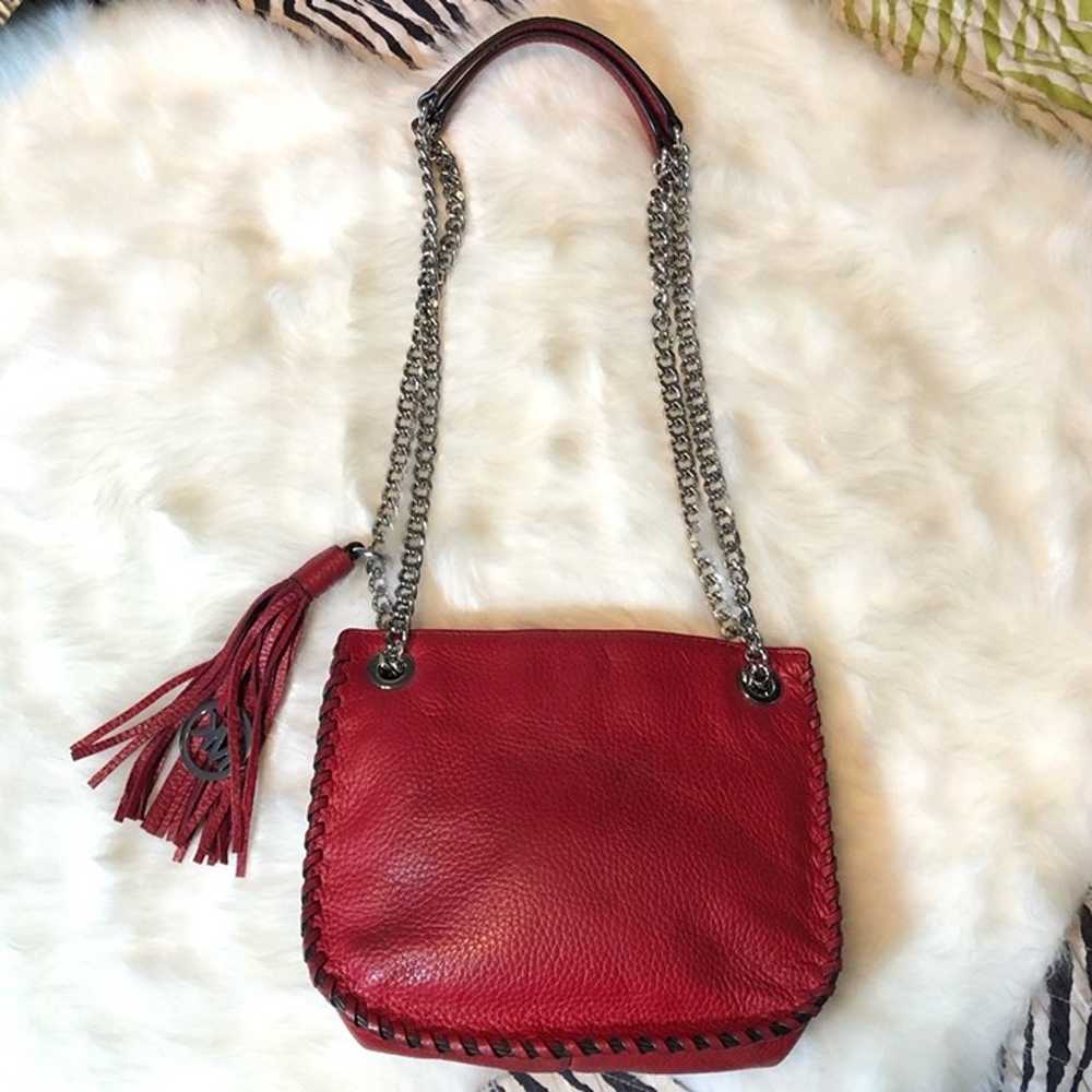 Michael Kors Red Chain Whipped Chelsea Messenger … - image 2