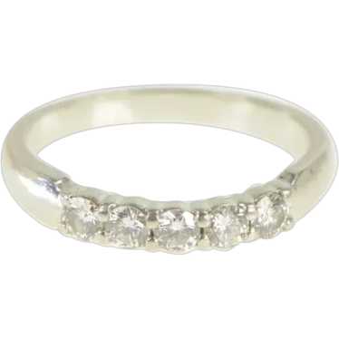 Platinum 0.35 Ctw Diamond Classic Wedding Band Rin