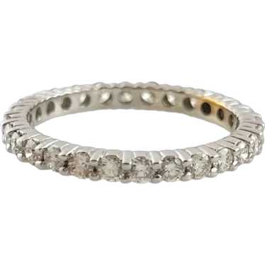 14K White Gold Diamond Eternity Band Size 6 #19012 - image 1