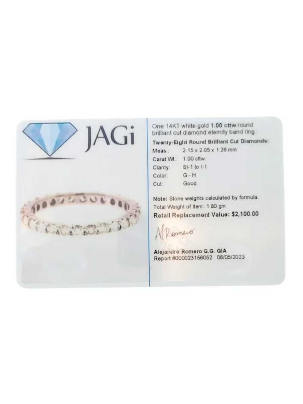 14K White Gold Diamond Eternity Band Size 6 #19012 - image 5