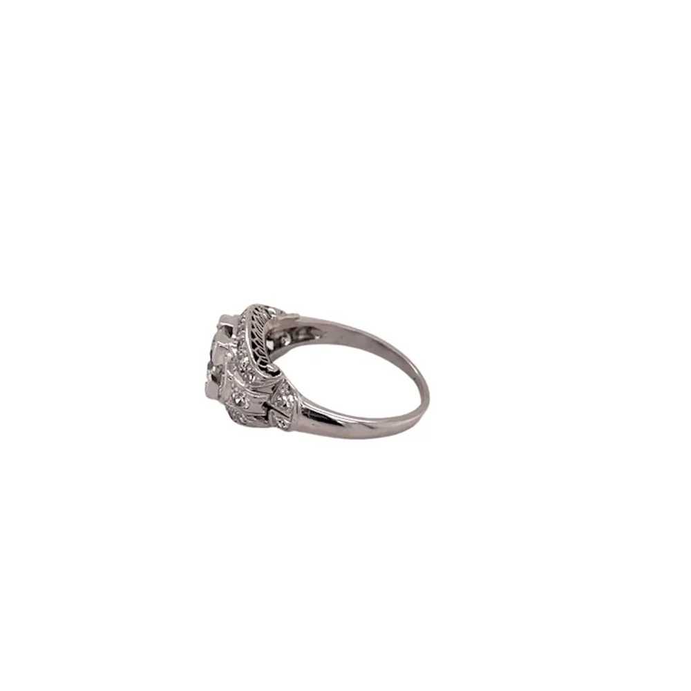 Art Deco Platinum Diamond Ring - image 2