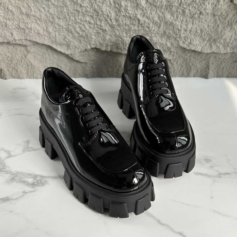 Prada Monolith patent leather lace ups - image 2