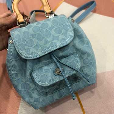 Coach Backpack Signature Denim Blue CJ833 - image 1