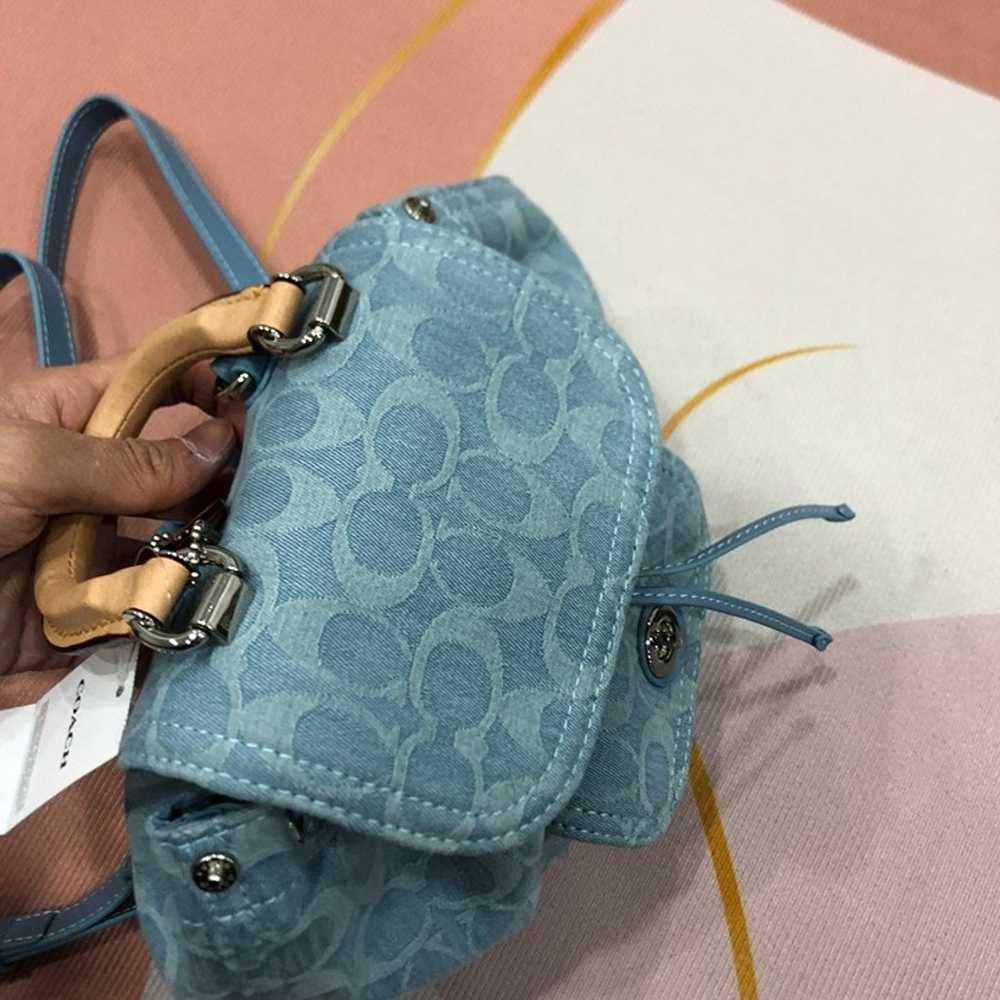 Coach Backpack Signature Denim Blue CJ833 - image 2