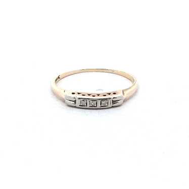 Vintage 14k Two Tone Gold Diamond Band