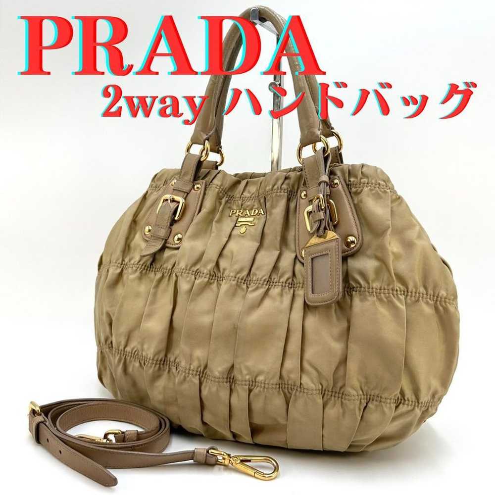 PRADA 2-way handbag with gathered design and gold… - image 1