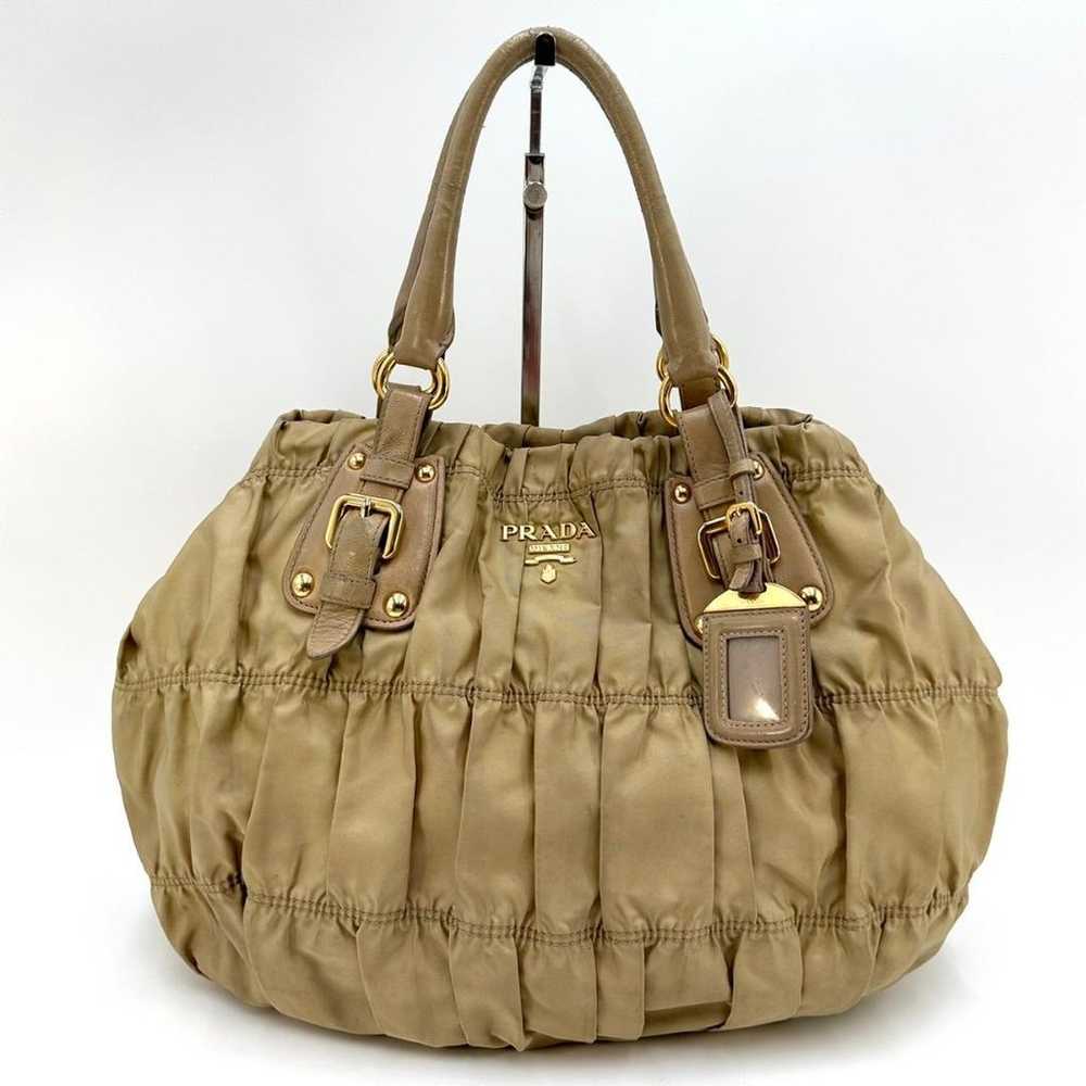 PRADA 2-way handbag with gathered design and gold… - image 5