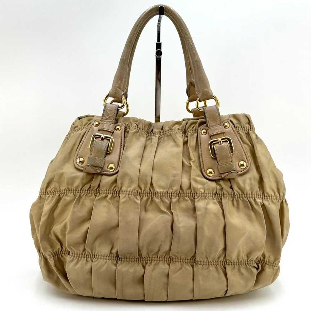 PRADA 2-way handbag with gathered design and gold… - image 6