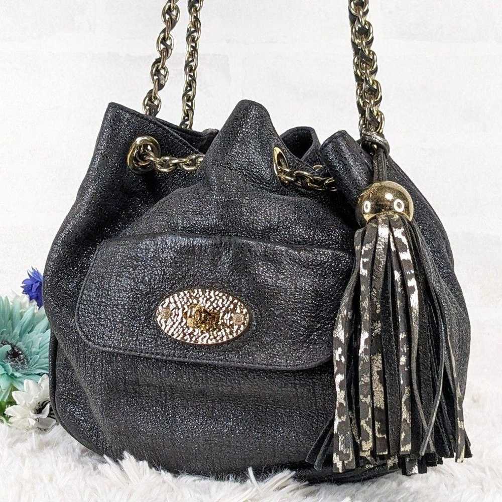 Mulberry Chain Shoulder Bag with Tassel, Gold Har… - image 1