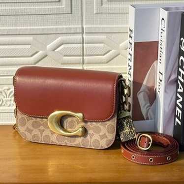 Coach Idol Bag In Signature Canvas With Snakeskin… - image 1