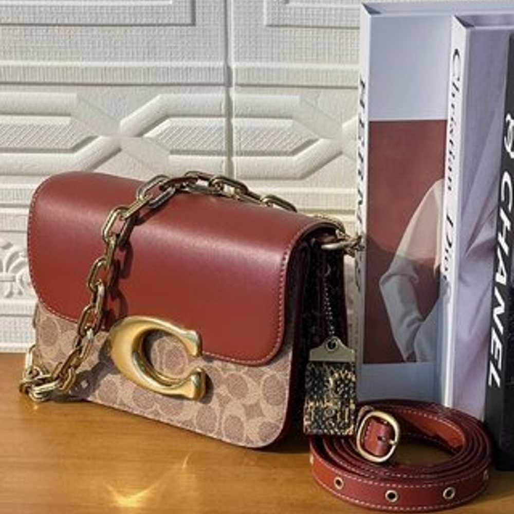 Coach Idol Bag In Signature Canvas With Snakeskin… - image 2