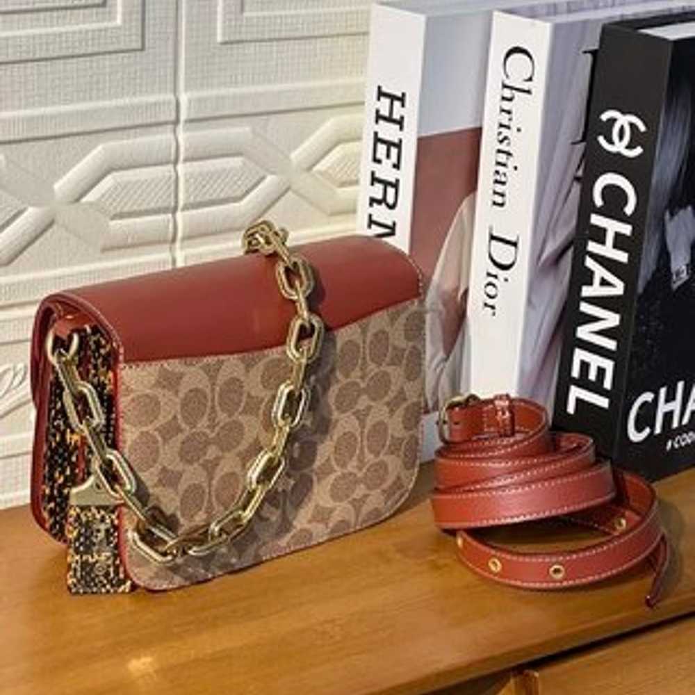 Coach Idol Bag In Signature Canvas With Snakeskin… - image 3