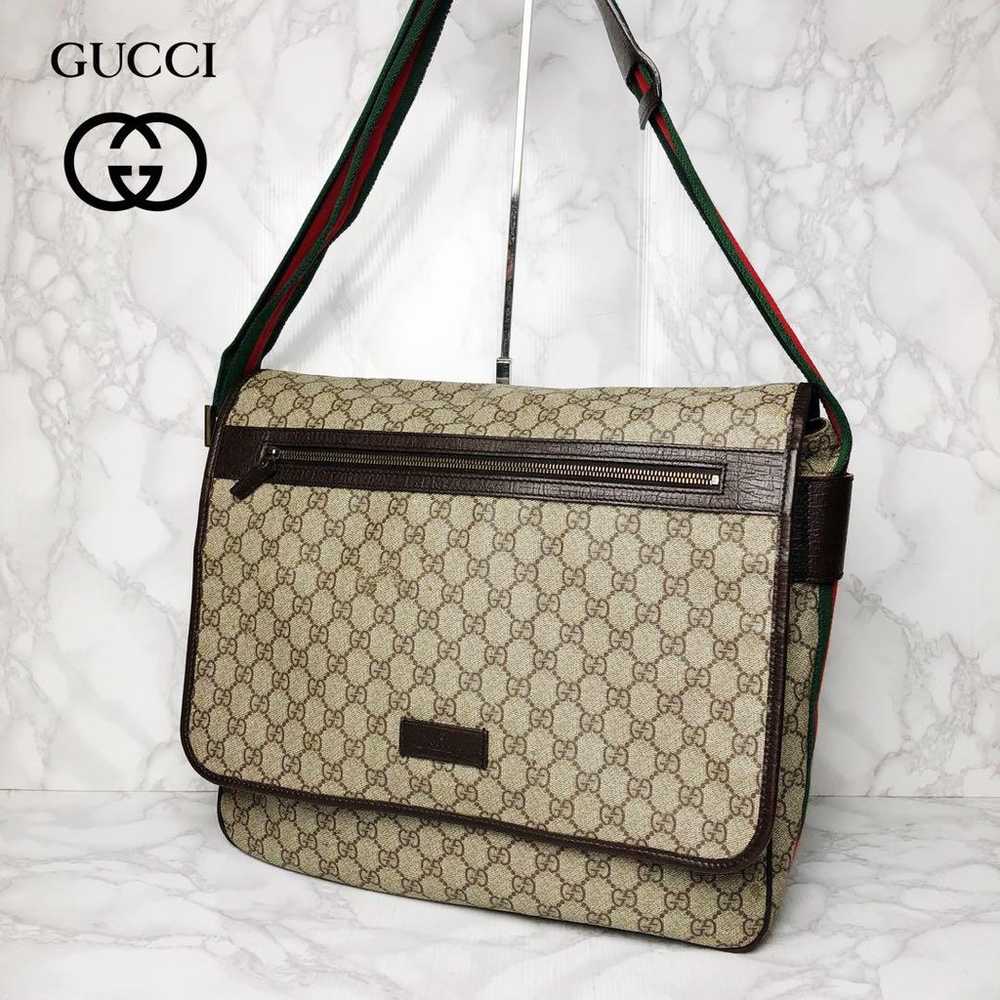 039 GUCCI Sherry Line Shoulder Bag Crossbody PVC - image 1