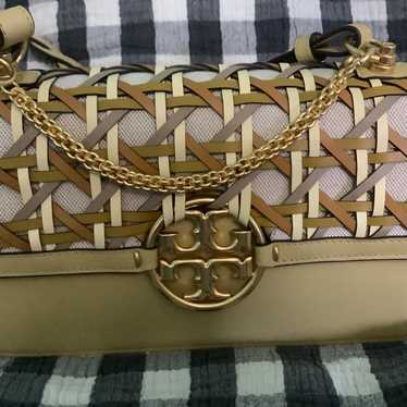 Tory Burch Miller Basket-Weave Shoulder Bag - image 1