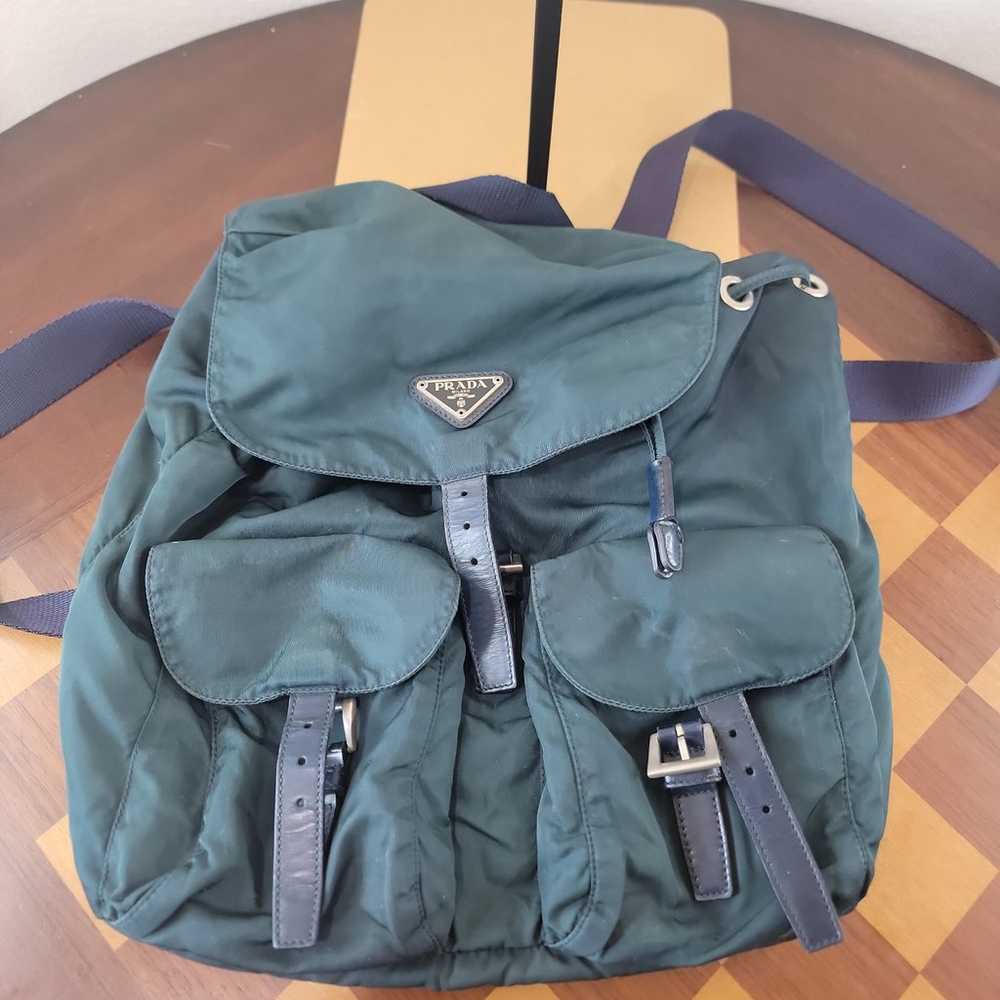 PRADA vela green nylon backpack - image 2