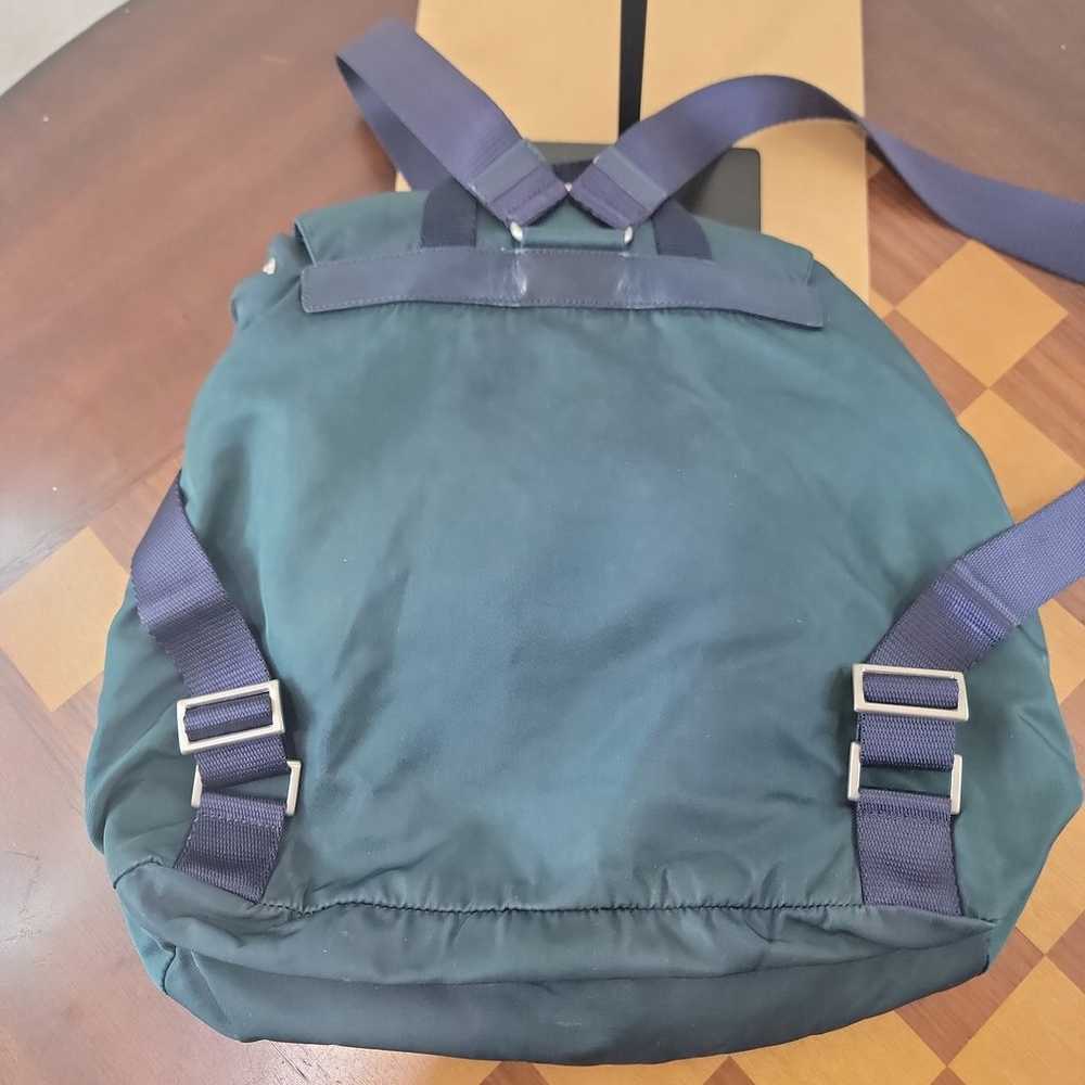 PRADA vela green nylon backpack - image 3