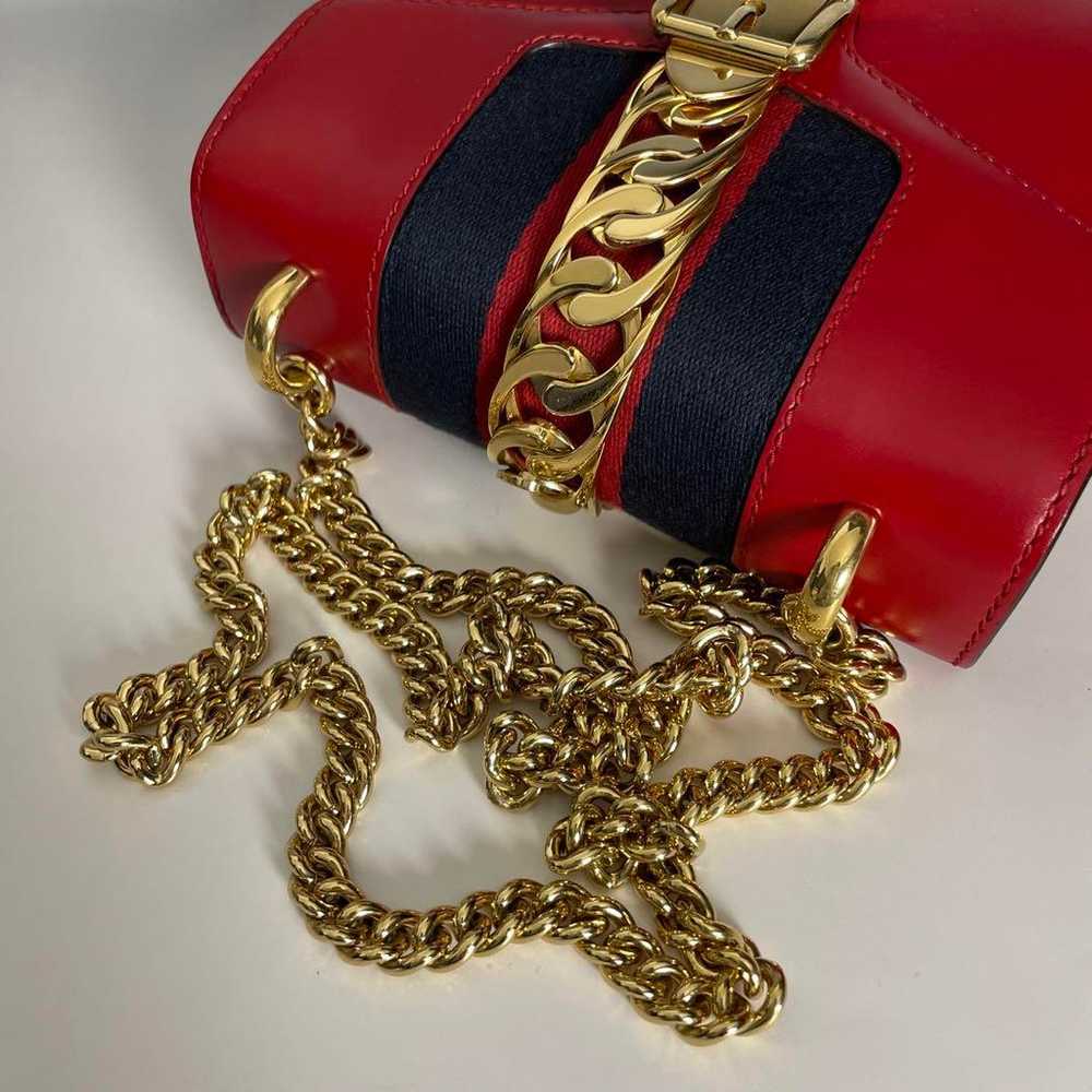 Gucci Vintage Red Sylvie Chain Bag Sherry Line Gu… - image 3