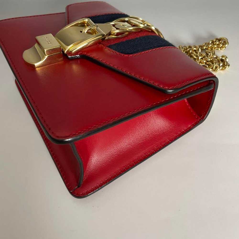 Gucci Vintage Red Sylvie Chain Bag Sherry Line Gu… - image 4