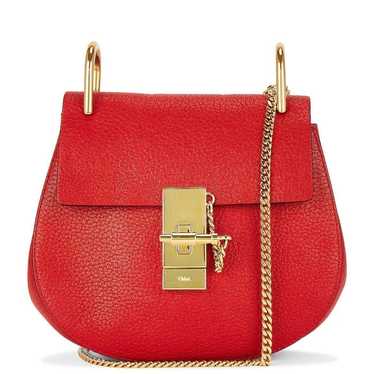 Chloe Small Drew Crossbody Leather Red