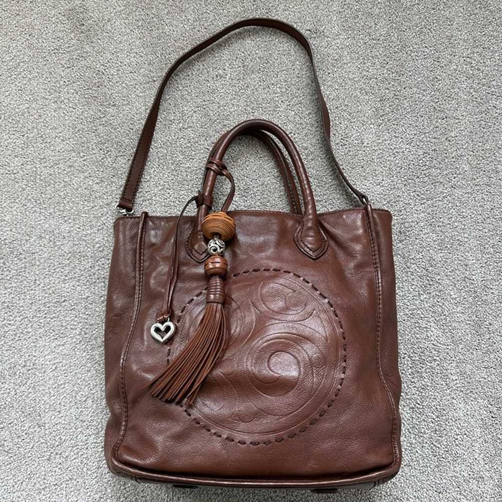 EUC Brighton Tilda Brown Italian Leather Tote Bag… - image 3