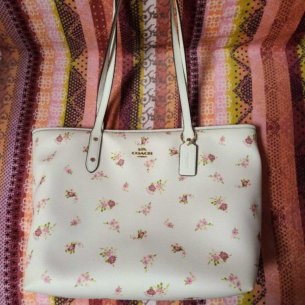 COACH floral tote bag - image 1