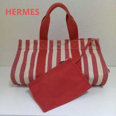 AJN32 Hermes Cannes MM tote bag with pouch in Toil