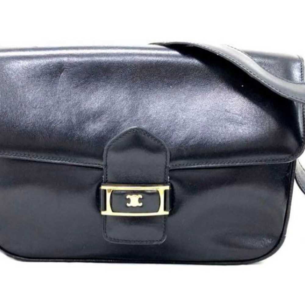 T07/178 CELINE Celine Triomphe Shoulder Bag Black - image 1