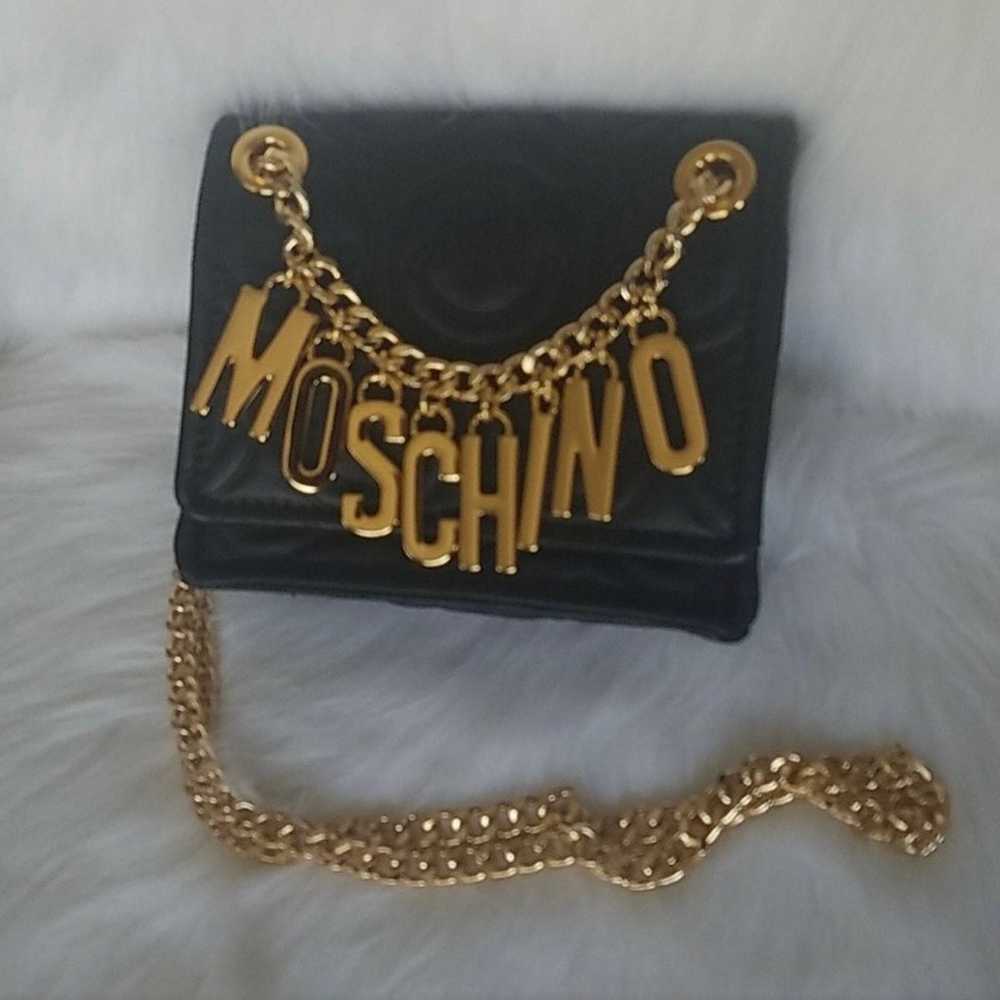 Moschino Smiley Face Leather Embossed Hand Bag - image 2