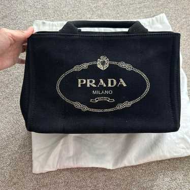 PRADA Canvas Tote Bag Black