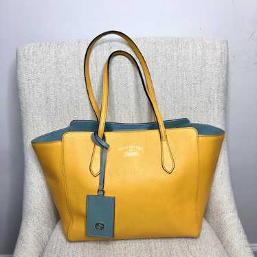 Authentic Gucci Swing tote bag yellow leather