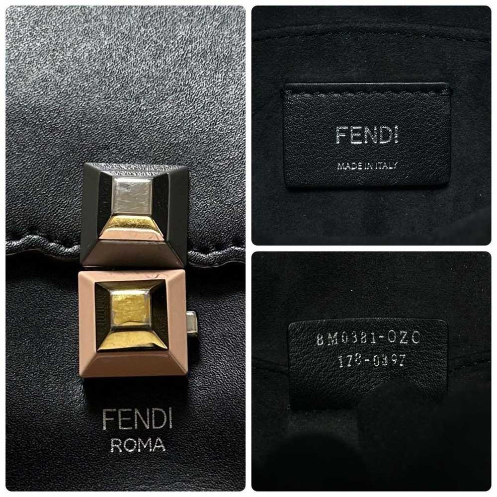 a45 [Mint Condition] Fendi Canai Chain Black Leat… - image 10