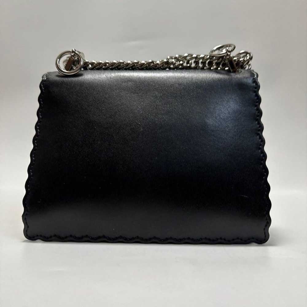 a45 [Mint Condition] Fendi Canai Chain Black Leat… - image 3