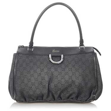 Gucci Abbey Black Denim Canvas Satchel Shoulder B… - image 1