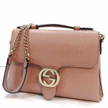 Gucci Interlocking G Shoulder Bag 2way Leather Pin