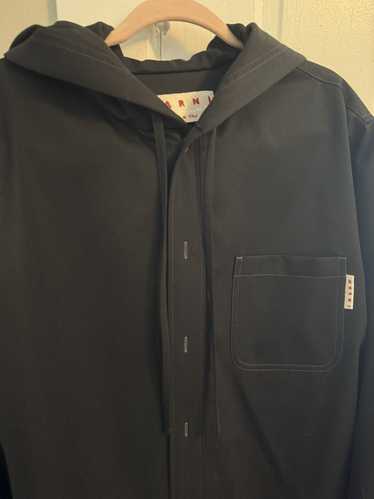 Marni Marni Virgin Wool Hooded Button Up Jacket