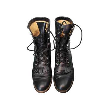 Justin Black Western Roper Lace Up Womens Ankle B… - image 1