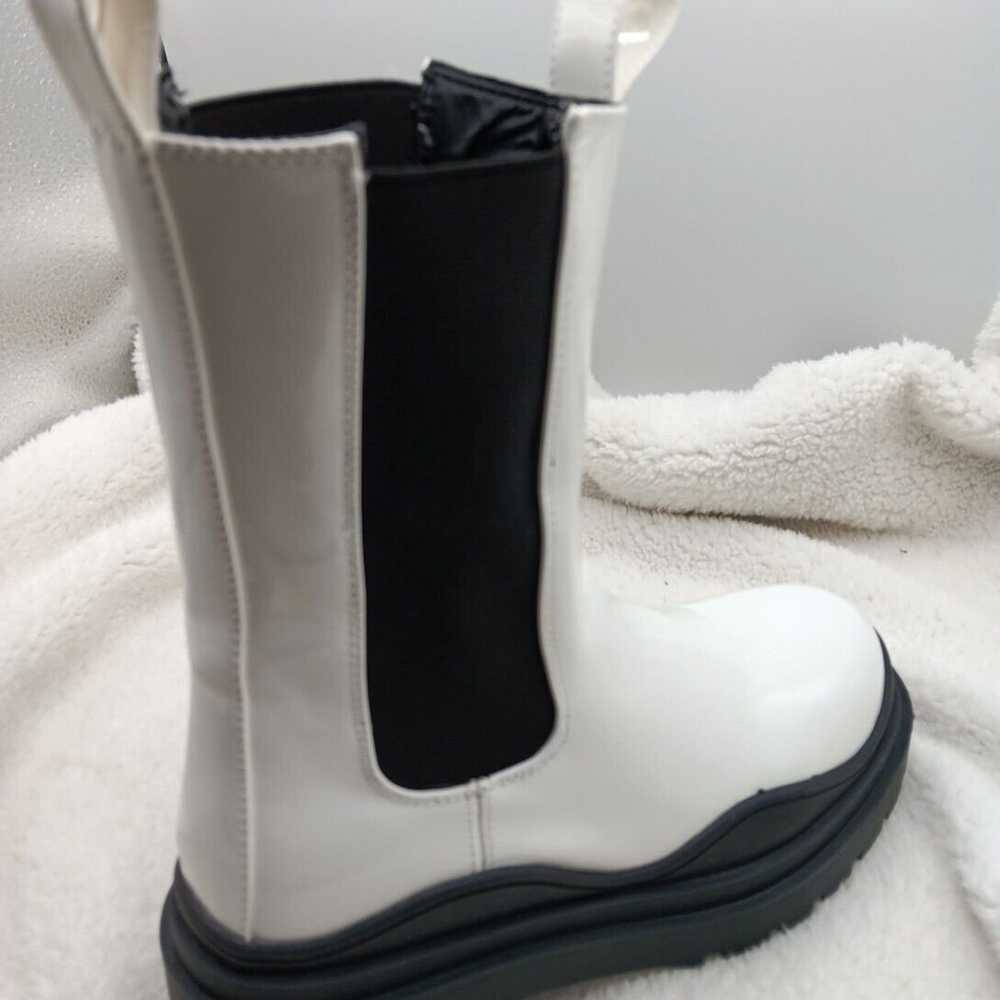 Azalea Wang White Chosted Chelsea Boots Size 6  b… - image 4